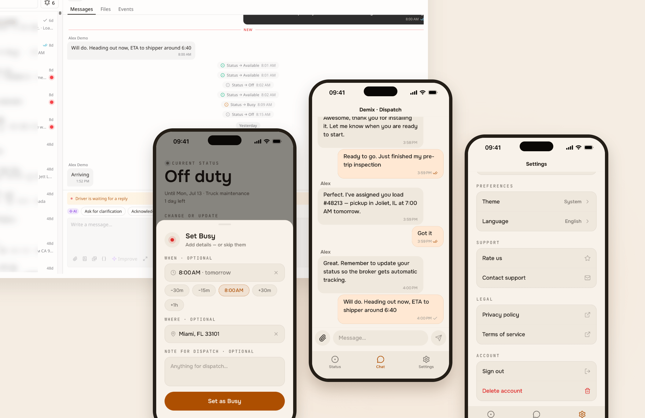 Платформа комунікації з водіями в реальному часі з диспетчерською панеллю та додатком для водіїв
