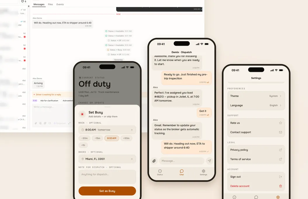 Платформа комунікації з водіями в реальному часі з диспетчерською панеллю та додатком для водіїв